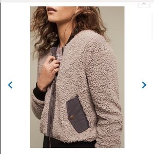 Anthropologie Marrakech sherpa fleece bomber